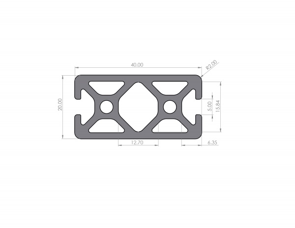 Aluminum profile 20x40 groove 5 I-type 4N180